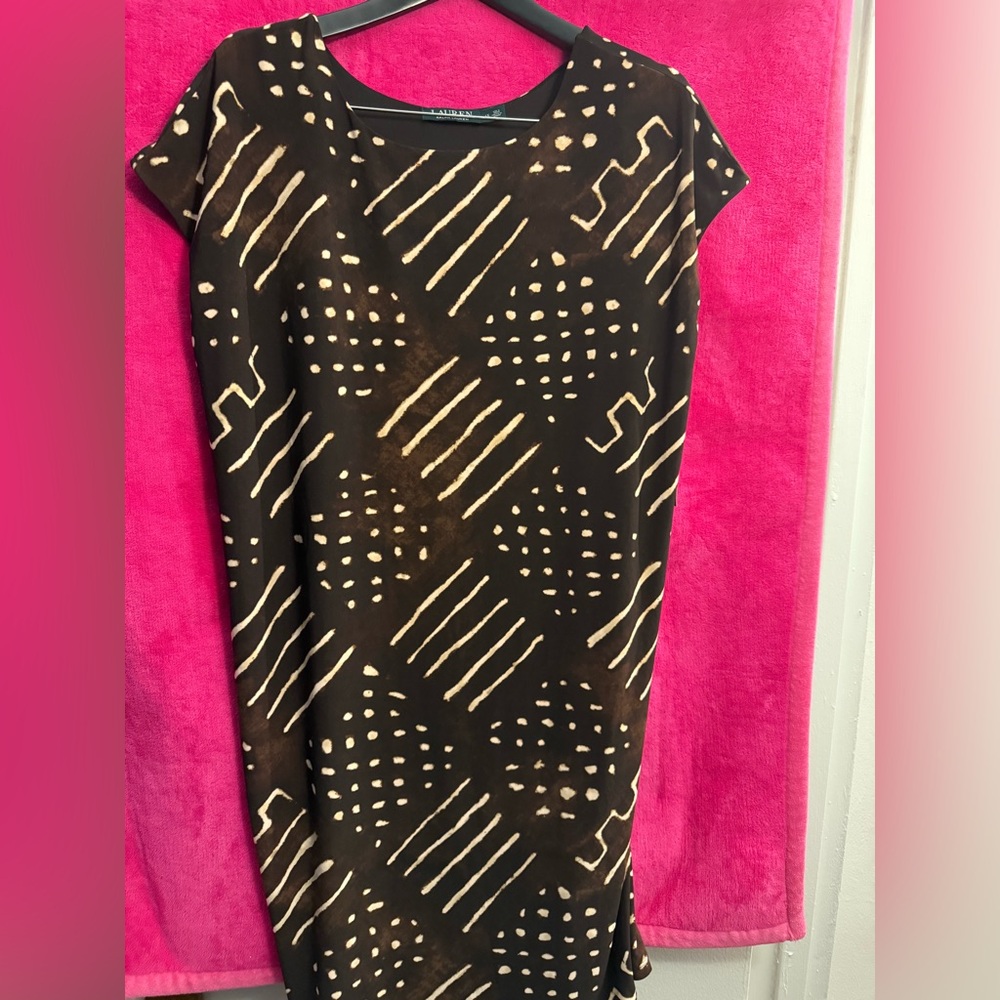 Ralph Lauren Black and Brown Patterned Dress